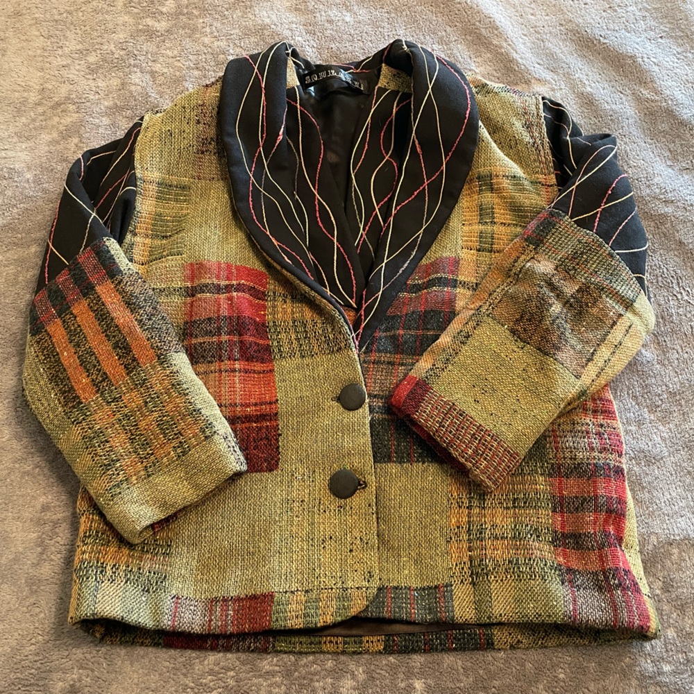 Set of Two Pieces Vintage Vest and Blazer Jacket
